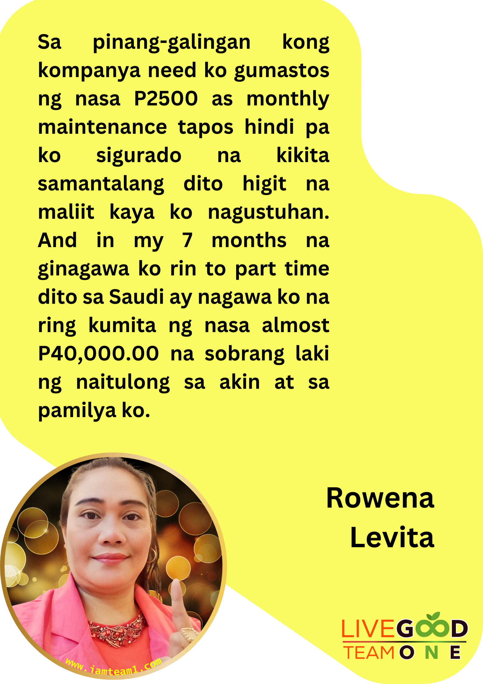 Rowena Levita Testimonial